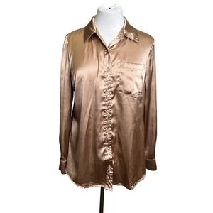 Japna Women's‎ M Long Sleeve Button Down Blouse Top Shirt